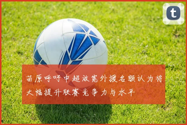 苗原呼吁中超放宽外援名额认为将大幅提升联赛竞争力与水平